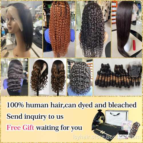 Natrual Black Blonde Highlights Wig Mix Color Deep Wave Curly Pre Plucked HD Transparent Lace Front Raw Virgin Human Hair Wigs